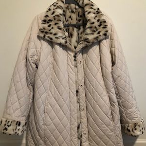 Dennis Basso Faux Fur Unisex XL Coat